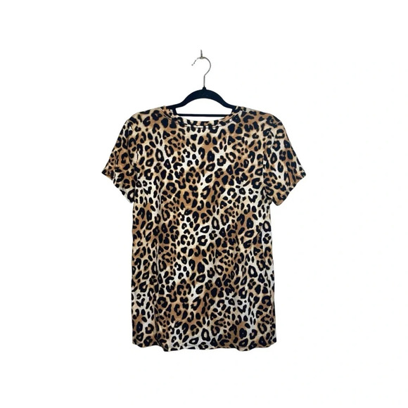 PINK Victoria’s Secret 100% Cotton Brown Cheetah Short Sleeve Tee Medium Women’s - Picture 5 of 10